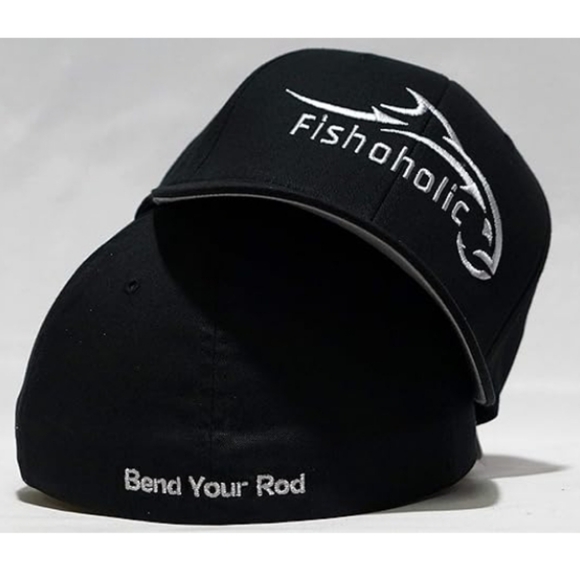 Baseball Fishing Hat Embroidered Logos Mesh Trucker Fishing Outdoors Black - Picture 2 of 8